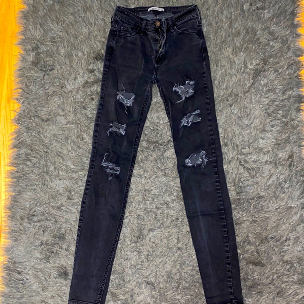 Hollister Black ripped jeans